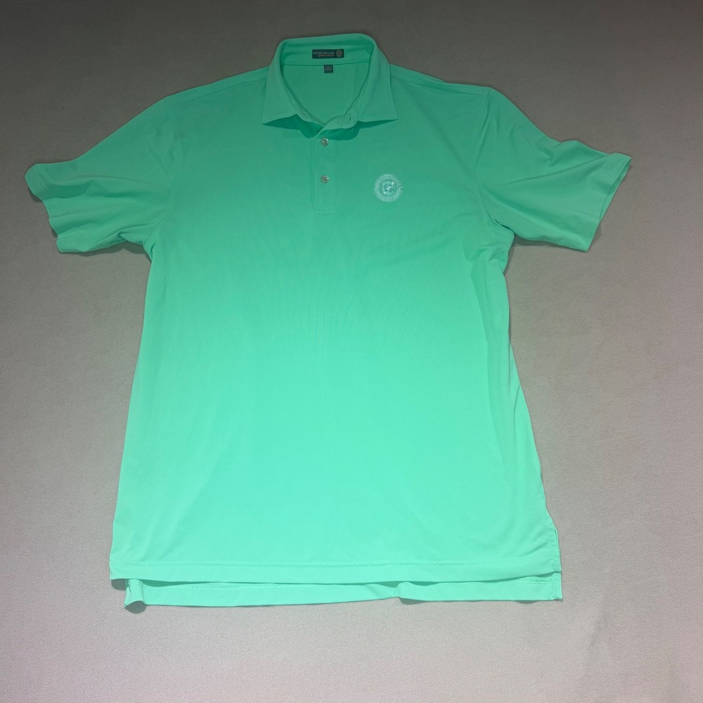 Peter Millar Oakland Hills Country Club Polo Shirt Mens Large Green Golf Top